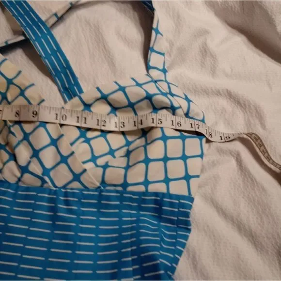 VINTAGE Pristine 50s hourglass pleated skirt cross back push up pinup dress - Picture 12 of 16